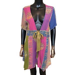 Soft Surroundings Boho Patchwork Tunic Top Size Medium Gauzy Rayon